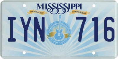 MS license plate IYN716