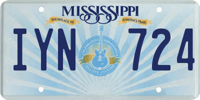 MS license plate IYN724