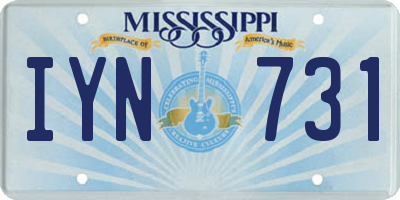 MS license plate IYN731