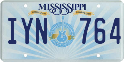 MS license plate IYN764