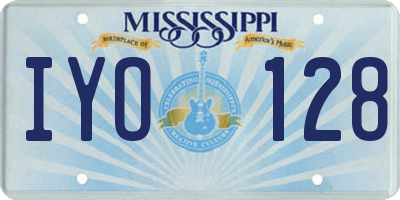 MS license plate IYO128