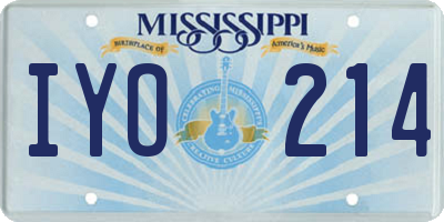 MS license plate IYO214