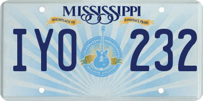 MS license plate IYO232