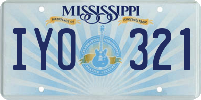 MS license plate IYO321