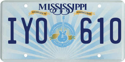 MS license plate IYO610