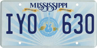 MS license plate IYO630