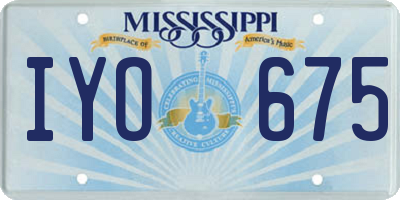 MS license plate IYO675