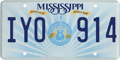 MS license plate IYO914