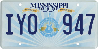MS license plate IYO947