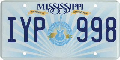 MS license plate IYP998