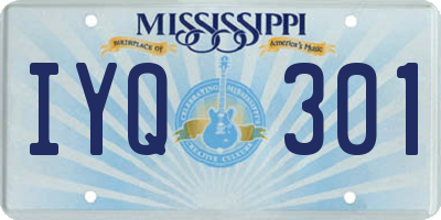 MS license plate IYQ301