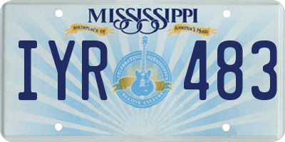 MS license plate IYR483