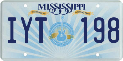 MS license plate IYT198