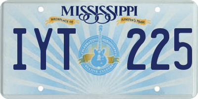MS license plate IYT225