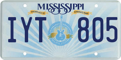 MS license plate IYT805