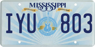MS license plate IYU803