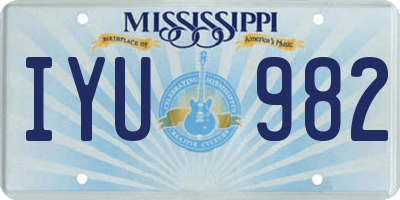 MS license plate IYU982