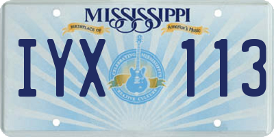 MS license plate IYX113