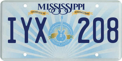 MS license plate IYX208