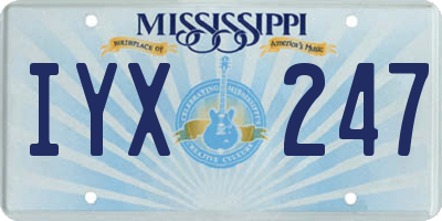 MS license plate IYX247