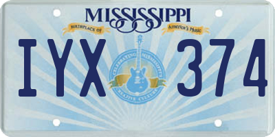 MS license plate IYX374
