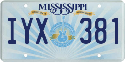 MS license plate IYX381