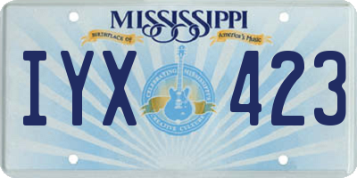 MS license plate IYX423