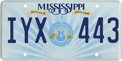 MS license plate IYX443