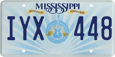 MS license plate IYX448
