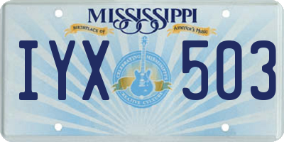MS license plate IYX503
