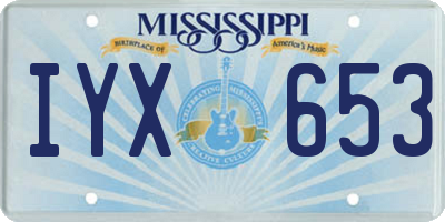 MS license plate IYX653
