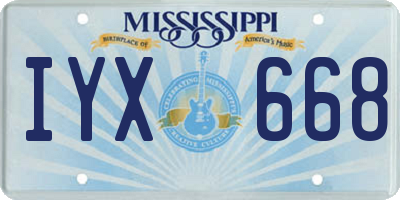 MS license plate IYX668