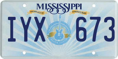 MS license plate IYX673