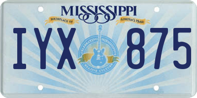 MS license plate IYX875