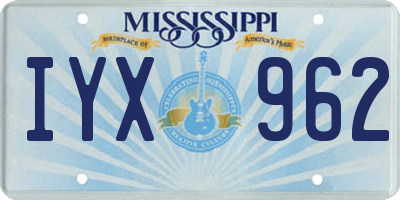 MS license plate IYX962