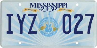 MS license plate IYZ027