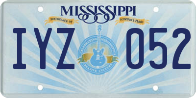 MS license plate IYZ052
