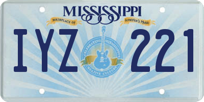 MS license plate IYZ221