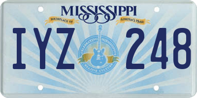 MS license plate IYZ248