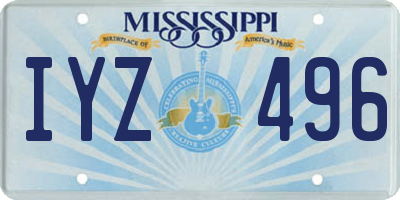 MS license plate IYZ496