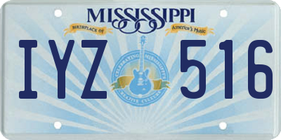MS license plate IYZ516