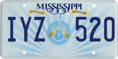MS license plate IYZ520