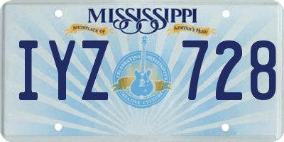 MS license plate IYZ728