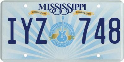 MS license plate IYZ748