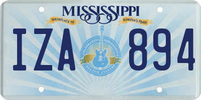 MS license plate IZA894