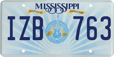 MS license plate IZB763