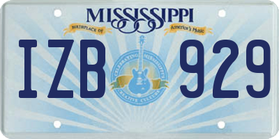 MS license plate IZB929