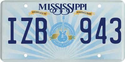 MS license plate IZB943