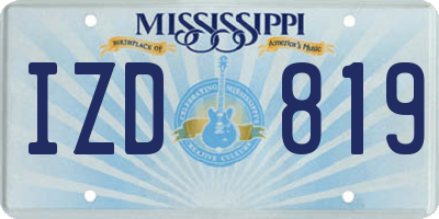 MS license plate IZD819