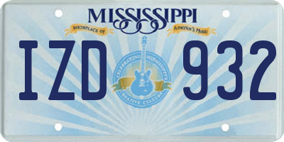 MS license plate IZD932